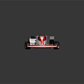 Red And White Go Kart With Open Structure Seat Engine And Wheels 3d model