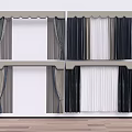 Modern Double Layer Curtains in Black White Gray for Home Window Decor