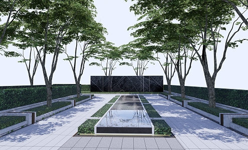 Modern Park Ceremony Wall 3d model