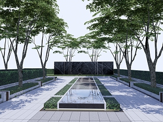 Modern Park Ceremony Wall 3d model