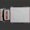 White And Red Ambulance Model With Red Cross Sign And Roof Lights