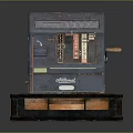 Vintage Commercial Cash Register With Open Drawer And Wooden Compartments