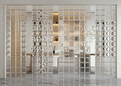 Modern partition glass partition 3d model