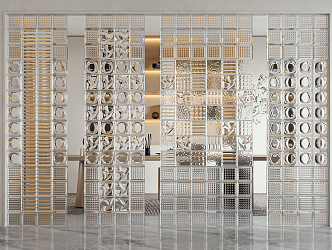 Modern partition glass partition 3d model