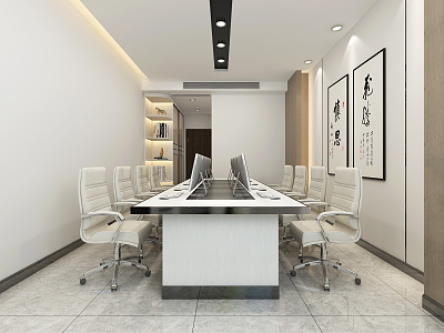 modern public office area office 3d model