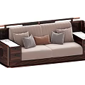 New Chinese-style double sofa 3d model