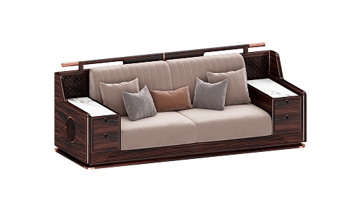 New Chinese-style double sofa 3d model