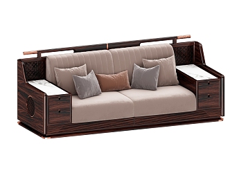 New Chinese-style double sofa 3d model