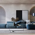 Sofa coffee table combination 3d model