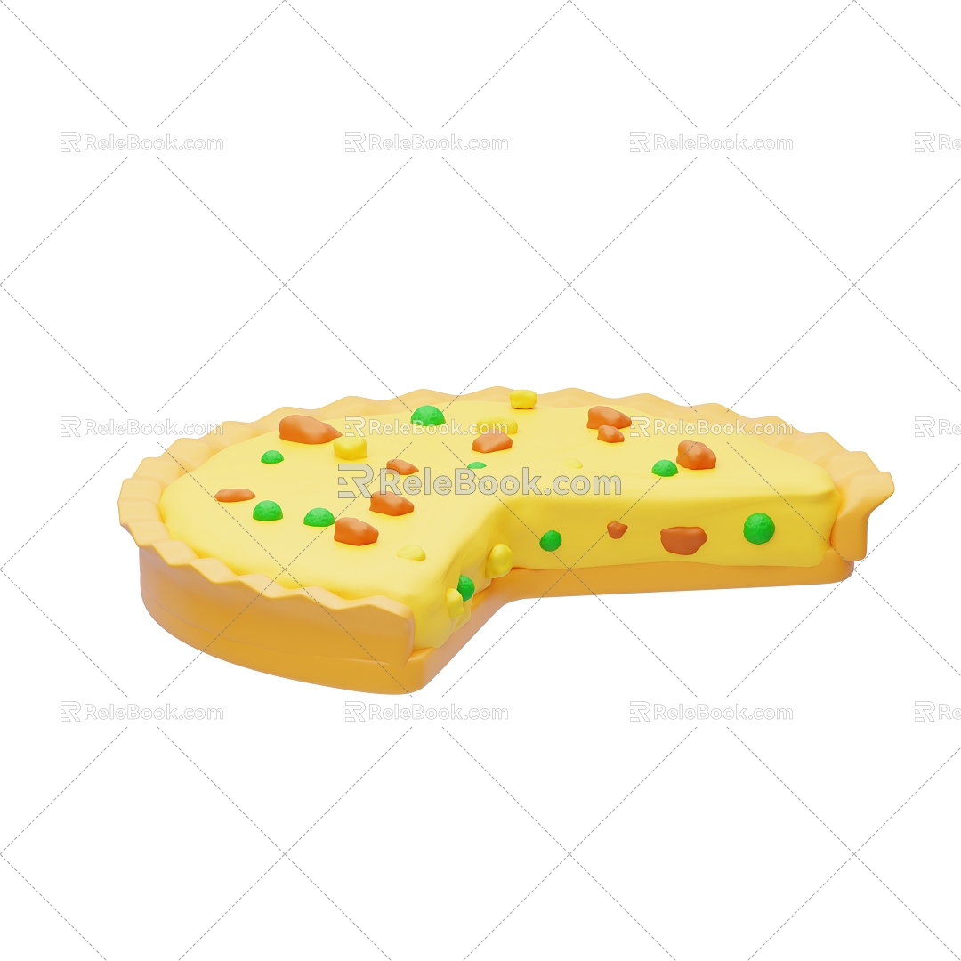 Modern Cake Bread Cartoon Cake Cartoon Bread 3d model