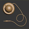 Golden Vintage Microphone With Metal Stand And Cable For Daily Use