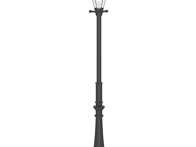Traditional Black Outdoor Street Lamp With Classic Design For Garden Pathway 3d model