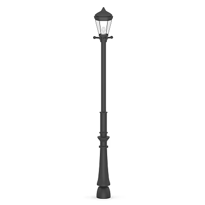 Traditional Black Outdoor Street Lamp With Classic Design For Garden Pathway 3d model