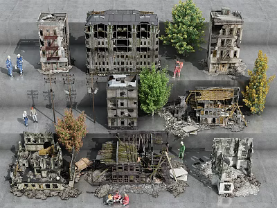 Industrial Factory Building With Modern Steel Structure And Production Equipment 3d model