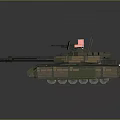 Military Battle Tank 3D Model With Turret And Armored Parts