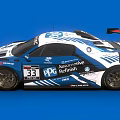 Audi R8 Racing Car In Blue White Livery With BWT Michelin Logos And Number 33