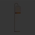 Standing Modern Decorative Ornament Set With Metal Birdcage Frame And Curved Base