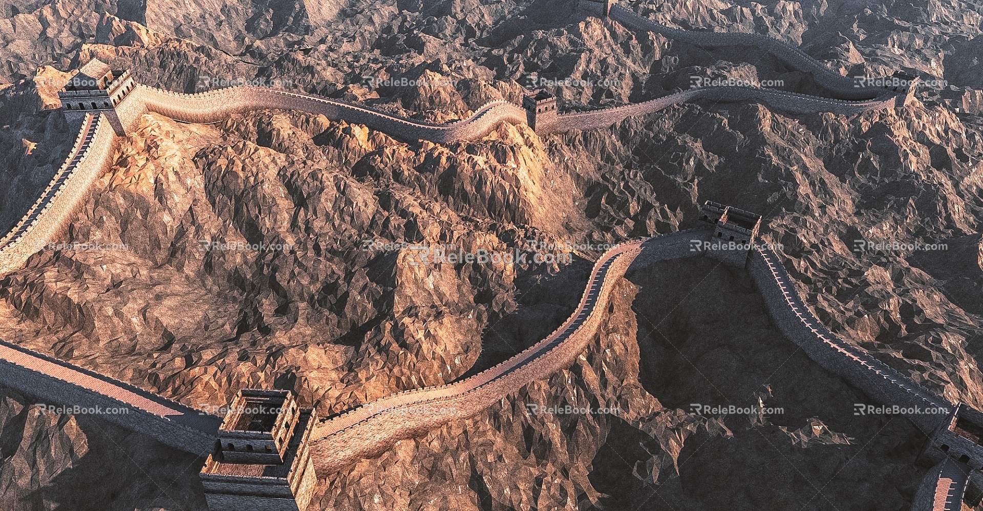 Chinese Great Wall Outdoor Great Wall Mountain Architecture 3d model