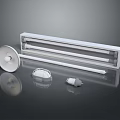 Modern White Lighting Fixture Set With Ceiling Lights Tube Lights And Lamp Bases