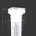 Garden Landscape Featuring Golden Carved Column With Classical Floral Motifs