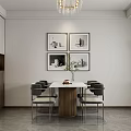 Elegant Modern Living Dining Room Interior With TV Wall Bookshelves Chandelier And Green Plant