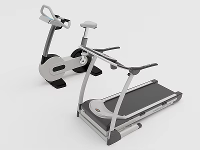 Modern Home Fitness Equipment Set With Treadmill And Exercise Bike For Indoor Use 3d model