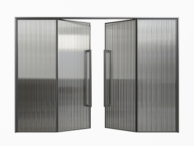 Changhong Glass Double Door Company Office Double Door 3d model