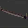 Rusty Metal Saw Blade With Long Serrated Edges And End Mounts