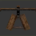 Traditional Wooden Household Item With Rustic Crossbar Structure For Daily Use
