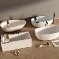 Various Modern Bathtub Styles With Different Shapes Caddies Slippers Towels