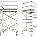 Mobile Metal Scaffolding Hardware Tools With Rolling Wheels And Adjustable Platforms