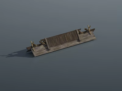 Traditional Wooden Building Exterior Wall Design With Panel Structure And Natural Texture 3d model