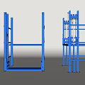 Sturdy Blue Metal Frame Fire Equipment Units For Industrial Storage 3d model