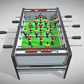 Fun Foosball Table Game Equipment With Colorful Player Figures And Green Surface