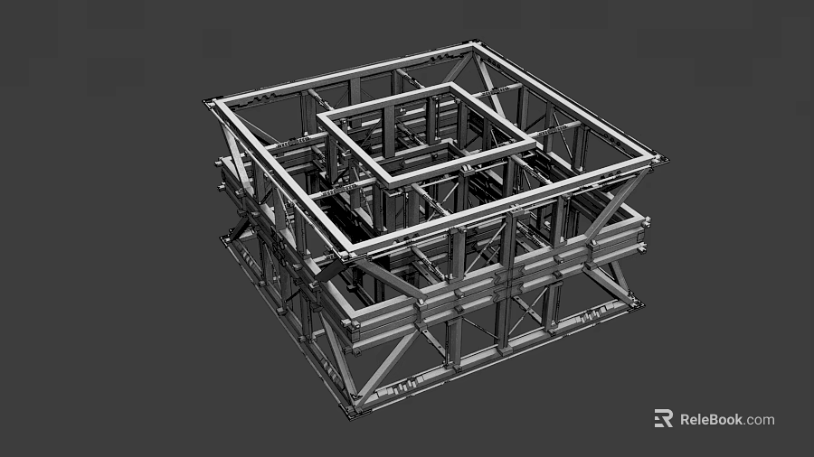 Industrial Steel Frame Structure For Construction Support And Engineering Projects 3d model 