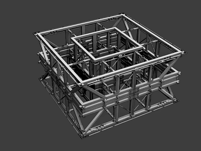 Industrial Steel Frame Structure For Construction Support And Engineering Projects 3d model
