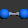 Blue Dumbbell As Daily Living Supply With Smooth Blue Balls And White Handle