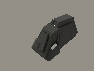 Modern Black Geometric 3D Model of Mechanical Component With Angular Design 3d model