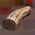 Natural Wooden Log with Rough Bark Texture and Authentic Wood Grain Details