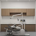Modern Dental Clinic Interior Equipped With Medical Devices And Cabinets