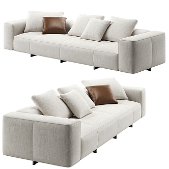 Minotti Yves Multiplayer Sofa Long Sofa Pillow 3d model