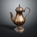 Vintage Metal Teapot With Classic Design Ornate Handle And Sturdy Base