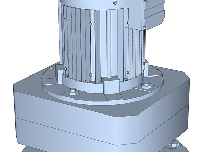 High Performance Industrial Electric Motor Equipment With Sturdy Base And Heat Dissipation Fins 3d model
