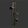 Rustic Wooden Fence With Natural Logs And Green Moss Accents Outdoor Decor