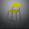 Modern Yellow Bar Stool With Metal Frame And Comfortable Seat Design