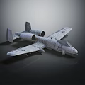 Military Twin Engine Attack Aircraft With Gray Paint And Detailed Wing Structure Design