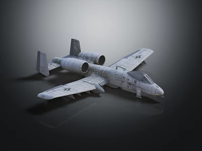 Military Twin Engine Attack Aircraft With Gray Paint And Detailed Wing Structure Design 3d model