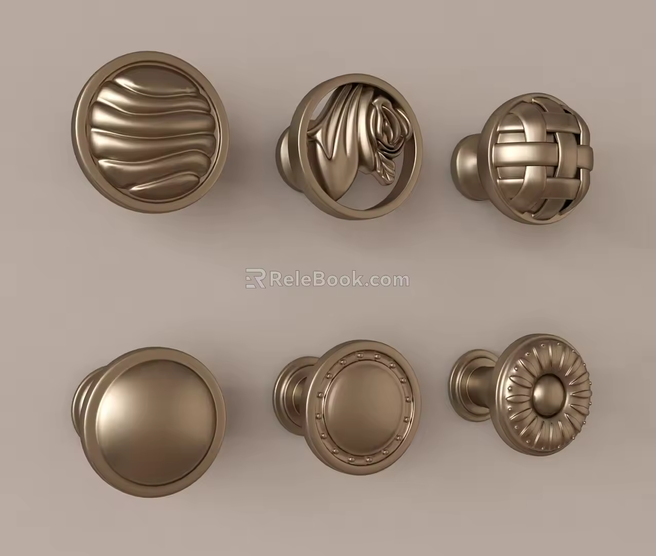European-style Light Luxury Handle Cabinet Handle Combination 3d model