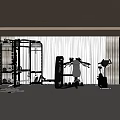 Premium Modern Fitness Gym Featuring Various Training Equipment And Large Windows