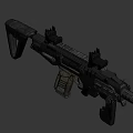 Tactical Modern Assault Rifle With Rail System Scope And Black Tan Ergonomic Grip